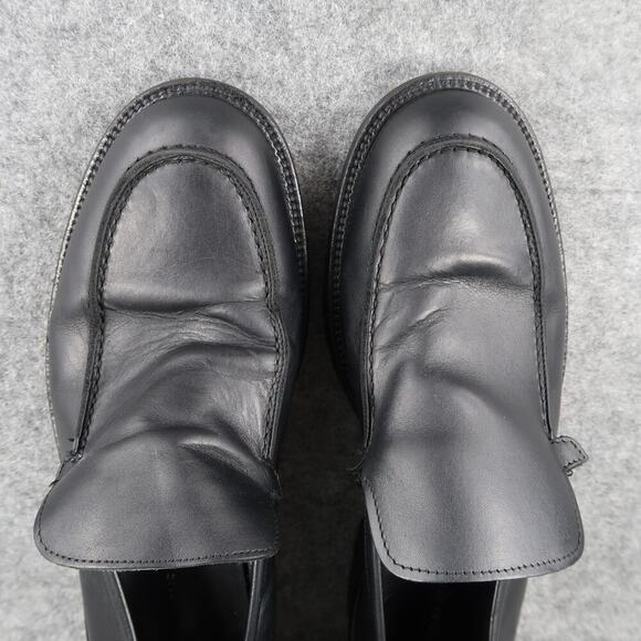 Banana Republic Shoes Mens 10 Loafer Slip On Black Leather Moc Toe Classic Italy - Picture 8 of 16